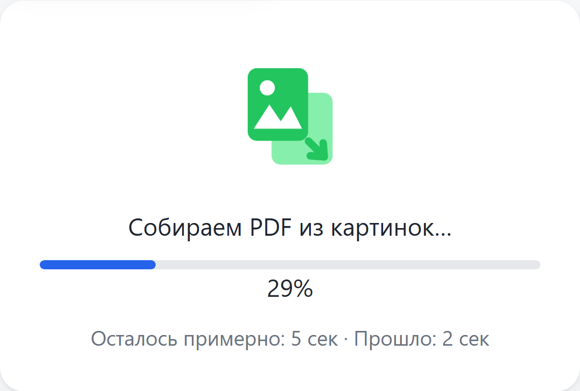 Идёт сборка PDF из картинок